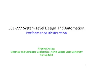 System Level Design and Automation Performance Abstraction
