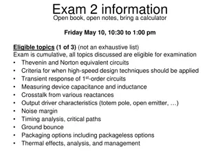 Comprehensive Exam 2 Information for Electronics Engineering Students
