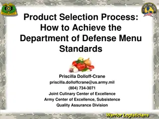 Achieving Department of Defense Menu Standards for Quality Food Service