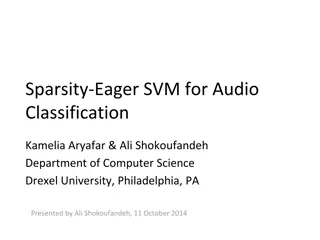 Sparsity-Eager SVM for Audio Classification and Fusion with Regression Classifiers