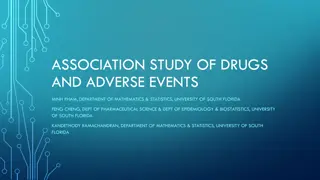 Association Study of Drugs and Adverse Events in Pharmacovigilance