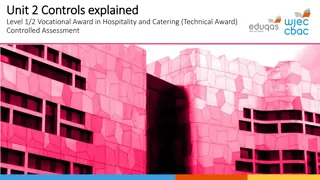 Vocational Award in Hospitality and Catering - Control Assessment Guidelines