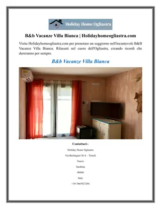 B&b Vacanze Villa Bianca Holidayhomeogliastra.com