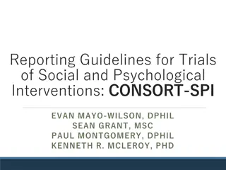 Reporting Guidelines for Social and Psychological Interventions