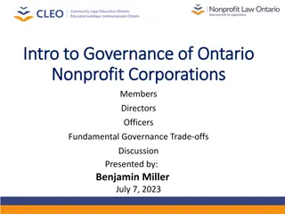 Intro to Governance of Ontario Nonprofit Corporations.