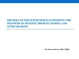 Enhancing Supervisor Support for Training Transfer