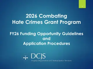 Combatting Hate Crimes Grant Program Overview
