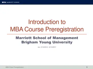 MBA Course Preregistration System Overview