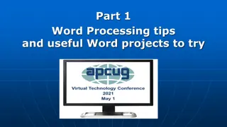 Creative Word Processing Tips and Projects