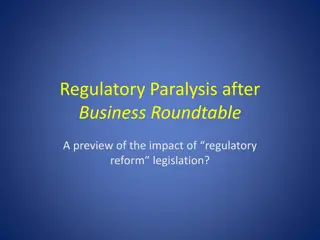 Impact of Regulatory Reform Legislation: Insight into Cost-Benefit Analysis