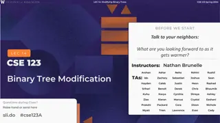 Modifying Binary Trees in CSE 123 Spring 2024