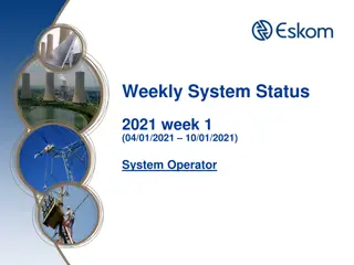 Electricity Supply System Status Week 1 Update