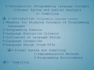 Concepts of Programming Languages and Language Evaluation Criteria