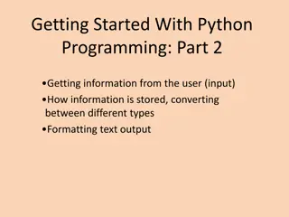 Understanding Data Storage and Input in Python
