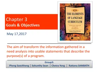 Formulating Program Goals and Objectives