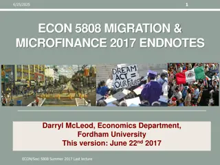 Migration, Microfinance, and Social Innovations in Economics