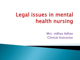 Legal Aspects of Mental Health Treatment in India