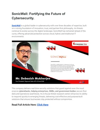 SonicWall Fortifying the Future of Cybersecurity.