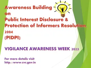 Public Interest Disclosure & Protection of Informers Resolution - Guidelines for PIDPI Complaints