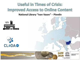 Improved Access to Online Content at National Library Ivan Vazov Plovdiv