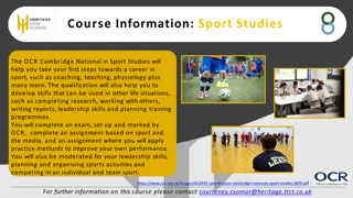 Sport Studies OCR Cambridge National