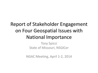 Stakeholder Engagement Report on Geospatial Issues of National Importance