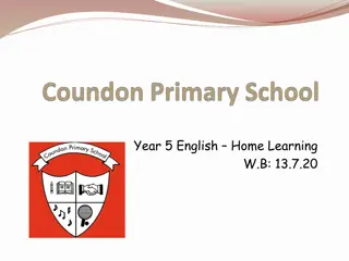 Year 5 English Home Learning Tasks