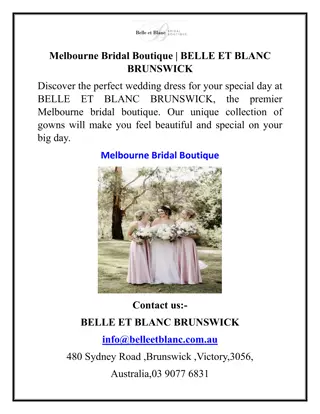 Melbourne Bridal Boutique  BELLE ET BLANC BRUNSWICK