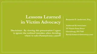 Lessons Learned in Victim Advocacy