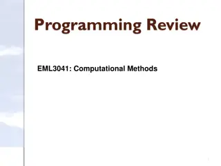 MATLAB Programming Concepts and Functions