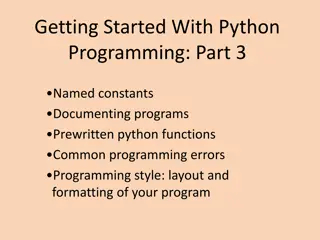 Effective Use of Named Constants in Python Programming