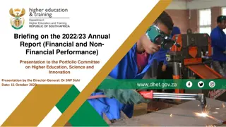2022/23 Annual Report Presentation to Portfolio Committee on Higher Education