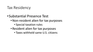 Understanding Tax Residency and Special Taxation Rules