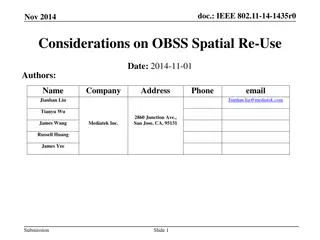 IEEE 802.11 Spatial Re-Use Considerations