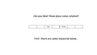 Labeling Place Value - Understanding Number Columns