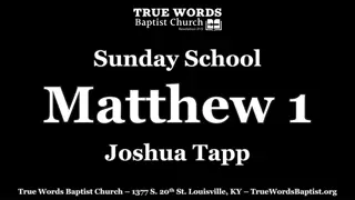 The Generational Influence - True Words Baptist Church