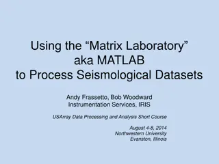 Processing Seismological Datasets in MATLAB