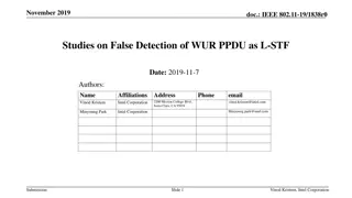 Studies on False Detection of WUR PPDU as L-STF