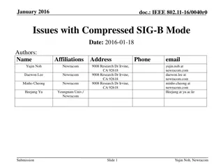 Issues with IEEE 802.11-16/0040r0 Compressed SIG-B Mode