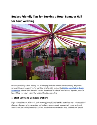 Budget-Friendly Tips for Booking a Hotel Banquet Hall for Your Wedding