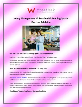 Injury Management & Rehab with Leading Sports Doctors Adelaide