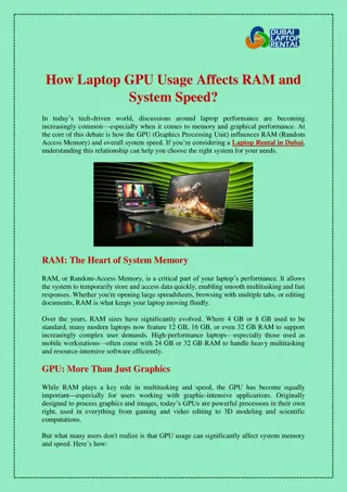 How Laptop GPU Usage Affects RAM and System Speed?