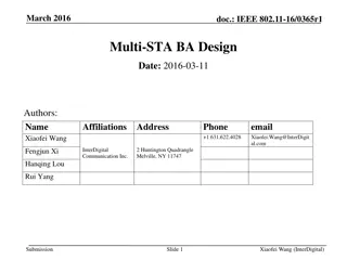 IEEE 802.11-16 Multi-STA BA Design Insights