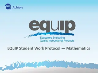 Quality Review and Student Work Protocol in Mathematics