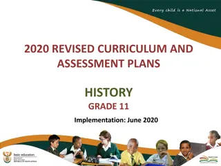 Revised History Curriculum and Assessment Plans Grade 11