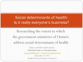 Government Ministries of Ontario and Social Determinants of Health