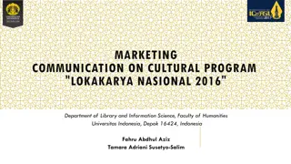 Effective Marketing Communication for Cultural Programs