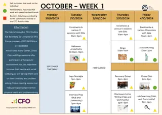 Hub Activities for Mental and Social Wellbeing