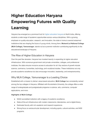 Higher Education Haryana Empowering Futures with Quality Learning