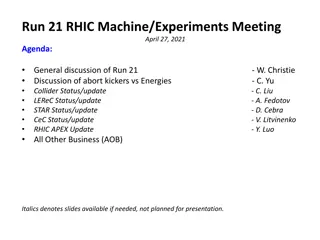 RHIC Machine Experiments Meeting Agenda